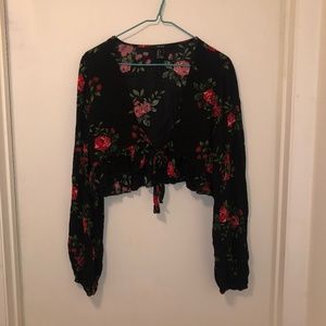 forever 21 front tie rose top